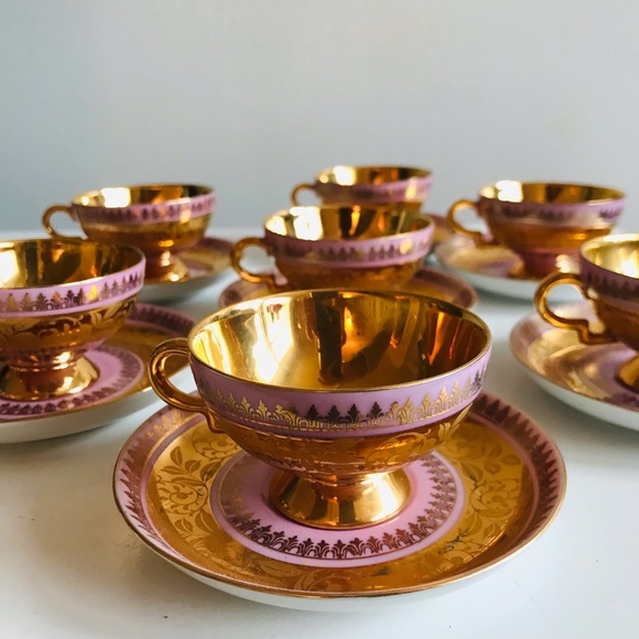 2 LEFT Antique demitasse & saucer set - Picture 3 of 6